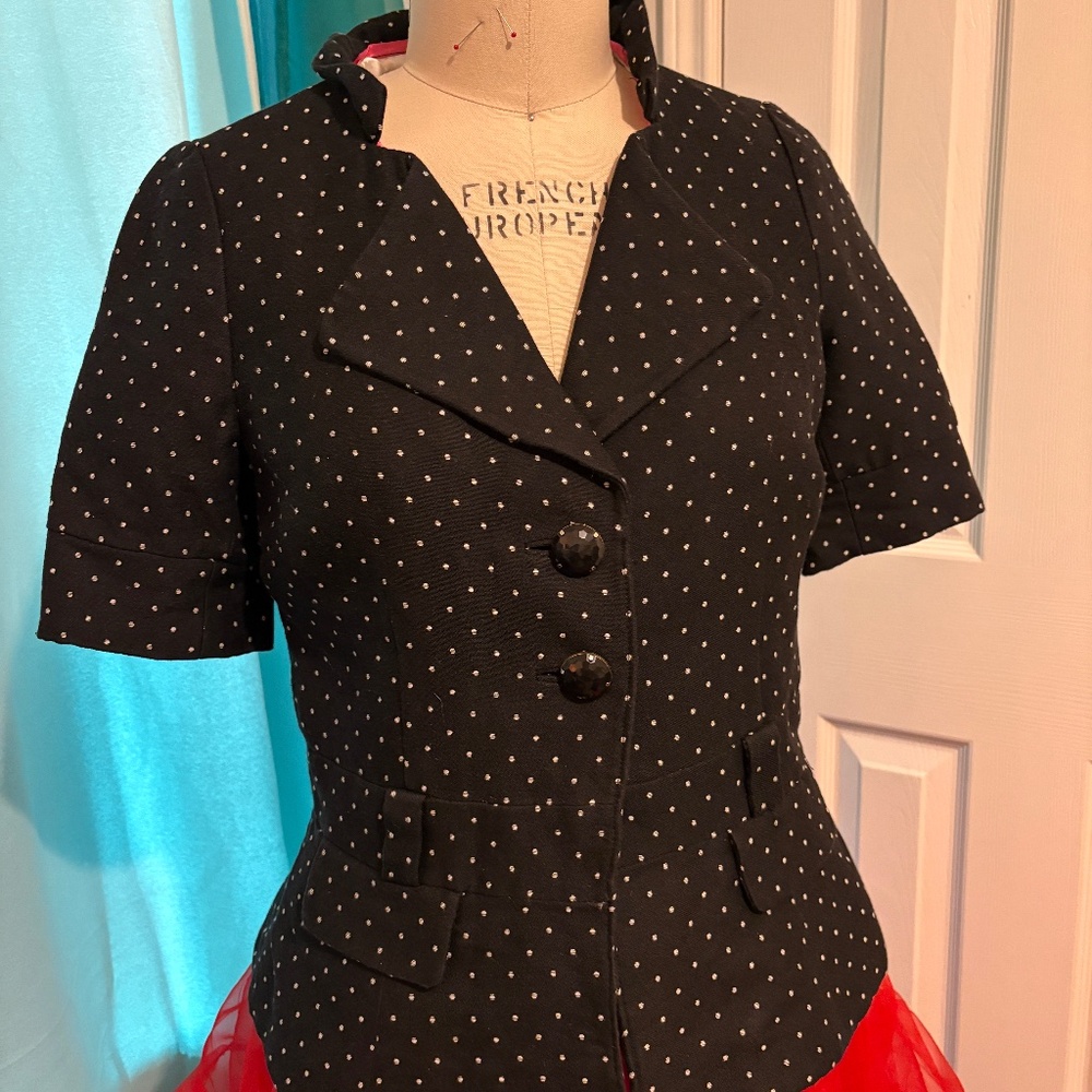 Kate Spade Polka Dot Blazer | Size 4 | Lined Short Sleeve Jacket